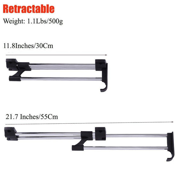 ZJchao Heavy Duty Retractable Closet Pull Out Rod Wardrobe Clothes Hanger Rail Towel Ideal for Closet Organizer Polished Chrome (30cm/ 11.8 Inches)