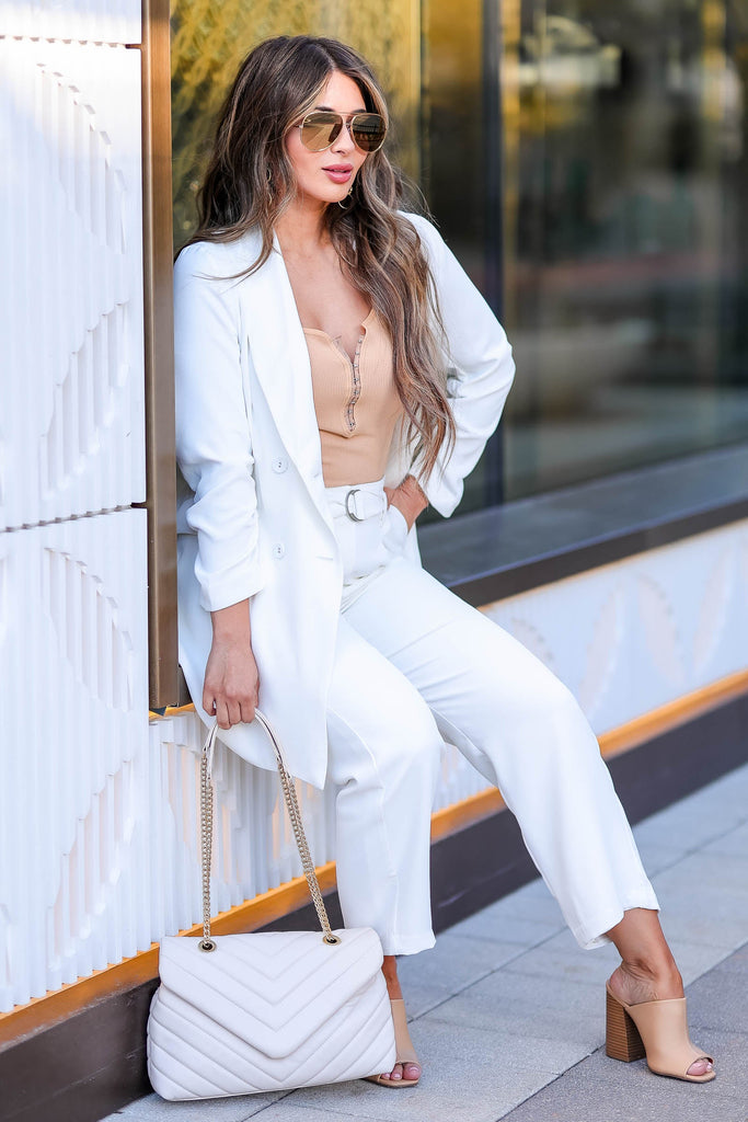 Girl Boss Matching Blazer and Pants - White