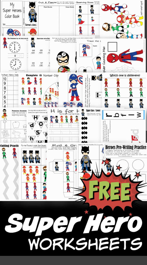 Superhero Worksheets