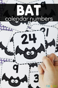 Bat Calendar Numbers Free Printable