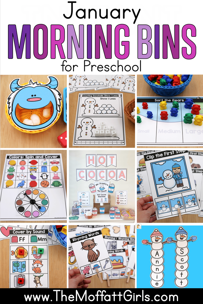 Preschool January Morning Bins