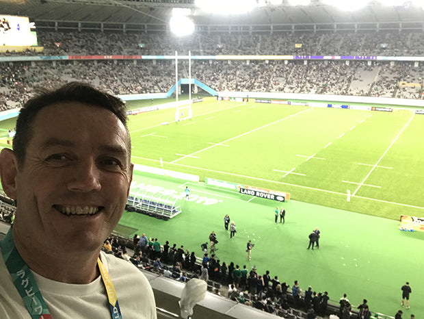 Jim juggles fatherhood with the 4-hour time difference at the Rugby Wo ...