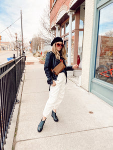 My Pinterest has been flooded with white pants styled for fall and winter and couldn’t help but take a stab at styling it my way for the colder season