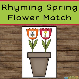 FREE Flower Rhyming Activity