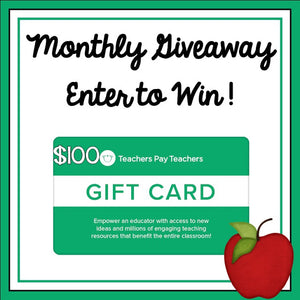 Teacher Giveaway! Monthly $100 Teachers pay Teachers Gift Card Giveaway - May 2020