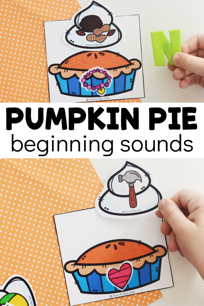 Free Printable Pumpkin Pie Beginning Sounds Activity