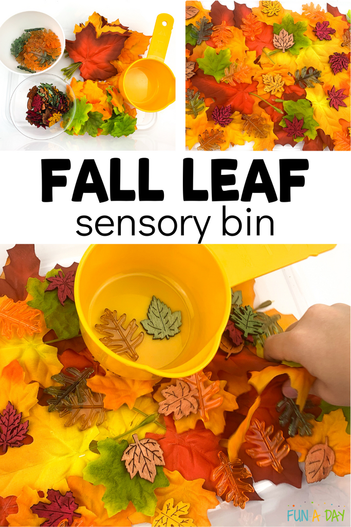 Super Easy Fall Leaf Sensory Bin