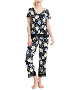 Charter Club Lace-Trim Printed Cropped Pajama Pants Set only $20.82