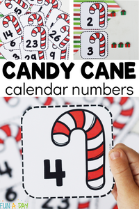 Candy Cane Calendar Numbers Free Printable