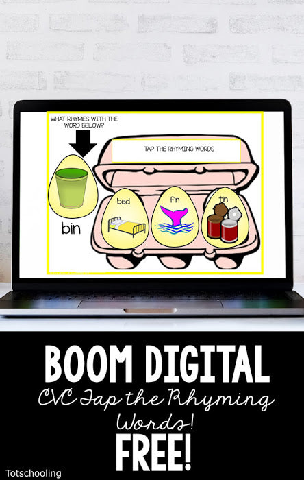 FREE Boom Cards - CVC Rhymes