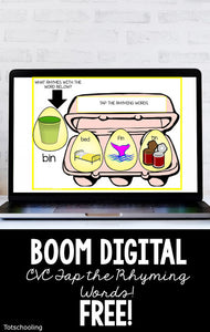 FREE Boom Cards - CVC Rhymes