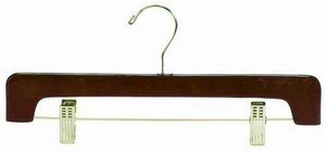 ClosetHangerFactory Deluxe Walnut Pant/Skirt Hanger [ Bundle of 25 ]