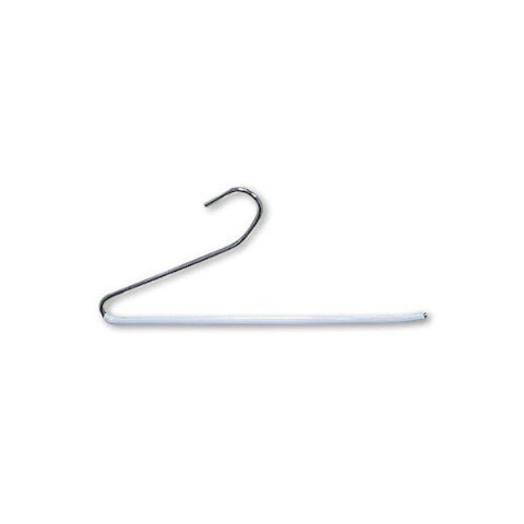 14" Chrome Slack/ Pants/ Skirt/ Linens Hanger With White Vinyl Sleeve - Box of 25 Pieces