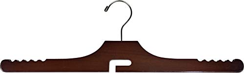 The Great American Hanger Company Wooden Jeans Hanger, Solid Wood Wrinkle Free Pant Hanger with Chrome Swivel Hook, Sold with Permission of SalDebus (5, Walnut)