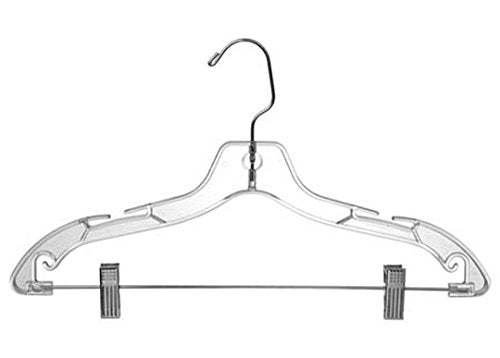Only Hangers Clear Plastic 17" Suit Hanger (Box of 10)