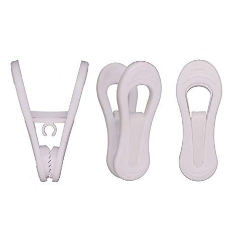 Corodo Hanger Clips 60 Pack, Multi-Purpose Hanger Clips for Hangers, White Finger Clips for Plastic Clothes Hangers, Pants Hangers Clips