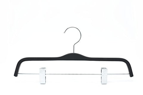 HIZHO Rubber Pant/Skirt Hangers - 360 Degree Swivel Chrome Hook - Extra Light and Super Sturdy Hangers - 10 Pack