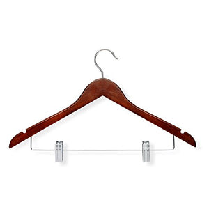 Honey-Can-Do HNG-01210 Basic Suit Hanger with Clips, 3-Pack, Cherry