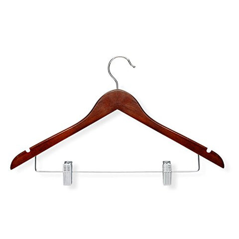 Honey-Can-Do HNGT01210 12-Pack Basic Suit Hanger with Clips, ch, Cherry