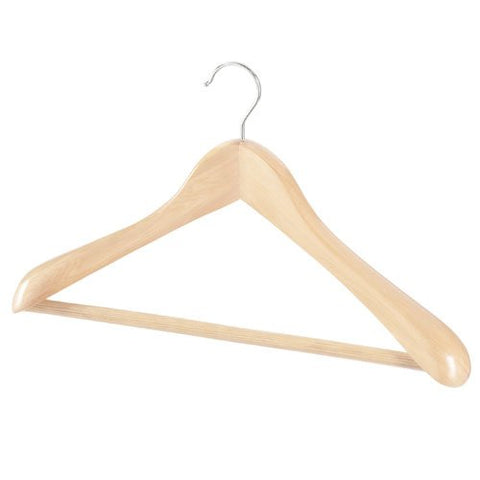 HomyDelight Natural Wood Deluxe Suit Hanger 2 lbs 17 3/4" 10" 2"