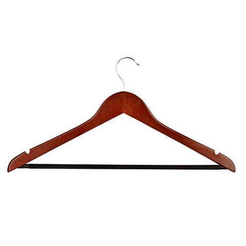 Honey-Can-Do No Slip Wooden Coat Hangers, Cherry Wood, 24-Pack