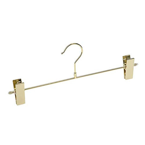 Xyijia Hanger (10Pcs/Lot Gold Metal Heavy Duty Pants Skirt Slack Hangers, Trousers Hanger Clips Hanger Rack Swivel Hook