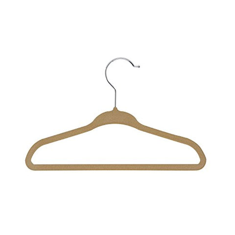 HoneyCanDo 60-Pack Kids Velvet Touch Suit Hangers, tan