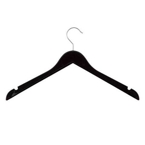 Honey-Can-Do HNG-06279 Contoured Wooden Suit/Dress Hanger, 4-Pack, Ebony