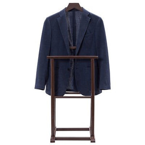 Brown Men's Valet Stand Coat Rack Executive Clothes Suit Hanger Organizer