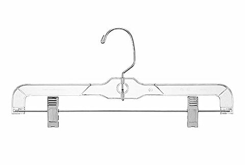 American Hanger & Fixture P82 Teens 12" Clear Heavyweight Skirt Hanger (Pack of 100)