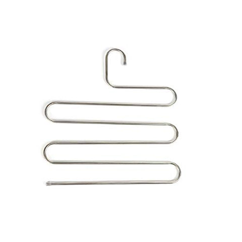 Fmissyao 2PCS S-Type Hanger Wardrobe Pants Rack, Steel Stainless, Multi-Layer Non-Slip Pants Clip