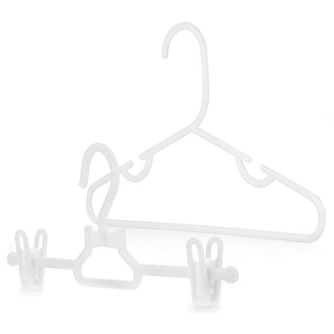 HANGERWORLD 20 White 11.8inch Plastic Kids Coat Clothes Garment Top Clip Hangers Closet Set Baby Toddler