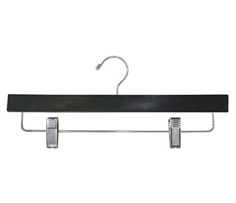 American Hanger & Fixture XL300B Men's, Ladies 14" Wide Black Lacquered Skirt and Pants Hanger