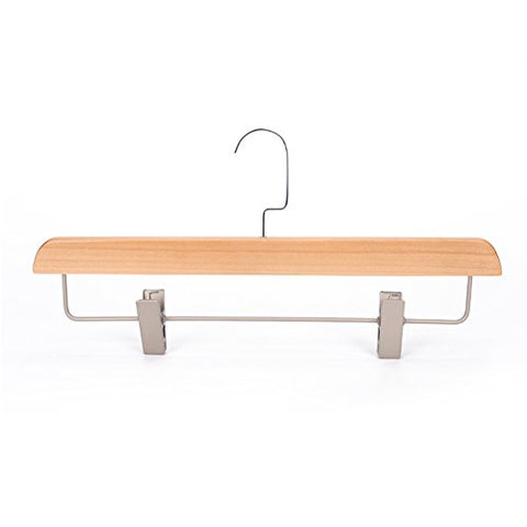 LIANGJUN Clothes Pants Hangers Solid Wood Adjustable Multifunctional Drying Rack Pack Of 5, 2 Colors, 35X18cm (Color : Wood color, Size : 3 pack)