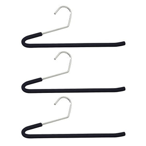 Chrome and Black Friction Slacks Hangers - Set of Three