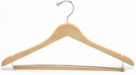 Contoured Suit Hanger w/Locking Bar [ Bundle of 25 ]