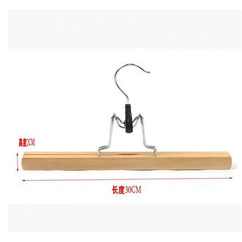 Xyijia Hanger 5Pcs/Lot Wood Dress Clip Pants Hanger Mahogany Pants Clip Seamless Slip-Resistant Wooden Wet and Dry Clothes Racks