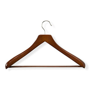 Honey-Can-Do HNG-01232 Contoured Wooden Deluxe Suit Hanger with Non-slip Bar, Cherry