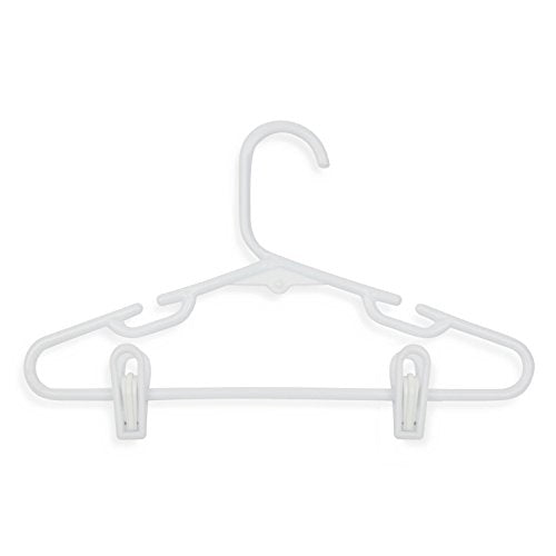 Honey-Can-Do HNG-01329 Kid's Tubular Hanger with Clips and Dress Notches, 3-Pack, White