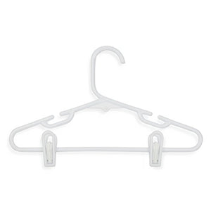 Honey-Can-Do HNG-01329 Kid's Tubular Hanger with Clips and Dress Notches, 3-Pack, White