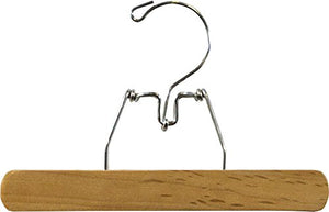 The Great American Hanger Company Wooden Clamp Pant Hanger in Natural Finish with Felt Inserts, Box of 100 Classic Bottoms Hangers with Metal Snap Lock