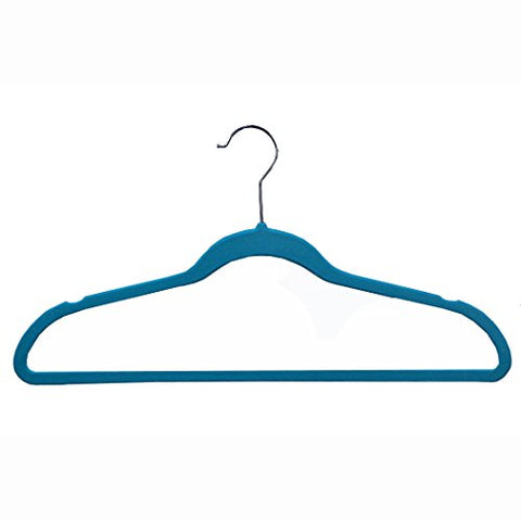 Richards Homewares SOFTGRIP/Tiffany set/25 Soft Grip Anti Slip, Space-Saving Suit Hangers, Blue, Set of 25