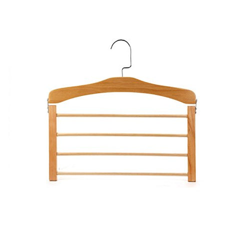 FORWIN- Hanger Solid Wood Multilayer Family Trousers Rack Multifunctional Hanger 1 Pack hanger (Color : Wood color)