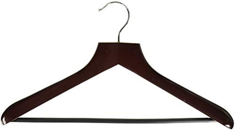 Honey-Can-Do HNGT01232 Deluxe Contoured Suit Hanger with Non-Slip Bar Cherry, 2-Pack