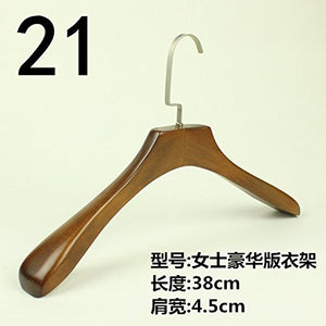 SHRCDC Natural Wood/Hanger 10Pack/Non-Slip(25-44Cm)/Flocking/Pearl Nickel Hook/Widening/Adult Children/Shirt/Pants/Skirt/For Hanger,10,C38Cm