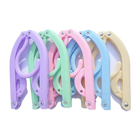 Little Patato 10Pcs Portable Travel Hangers Foldable Clothes Hangers Perfect Size Space Saving for Travel & Home Use