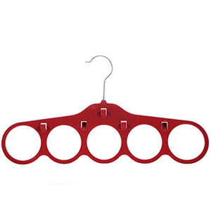 LianLe Flocking Hanger Non-Slip Closet Hanger Space Saver Clothes Scarf Storage Hanging Rack, red