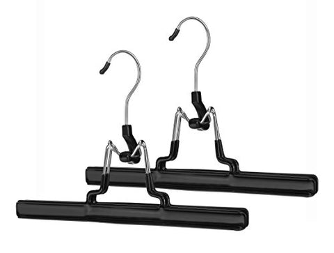 Whitmor Skirt and Slack Hanger Set of 2 Chrome / Black