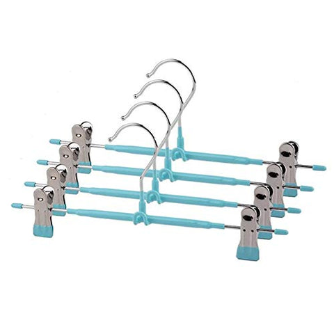 Xyijia Hanger (20 Pcs/Lot Colorful Strong Metal Pants Skirt Slack Hangers Clips, Pink Blue Non Slip PVC Trousers Hanger