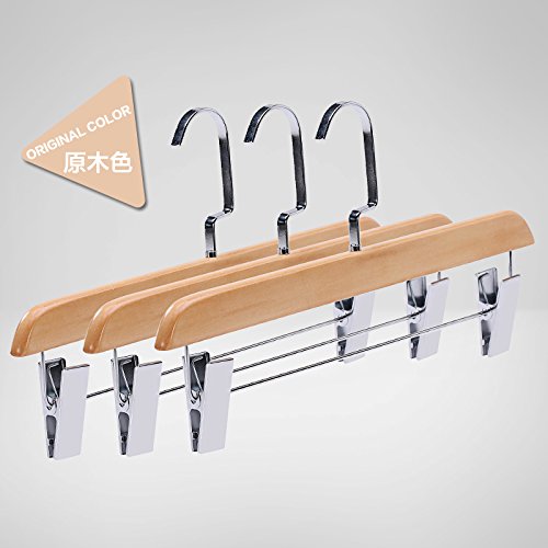 U-emember Solid Wood Trouser Press Trouser Press Home The Anti-Slip Wooden Trousers In A Trousers Rack-To-Rack-Wood Skirt Hangers, 10, [Wood Color-